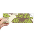 thumbnail image 1 of Brown Green Flower Paint Rectangle Bumper Sticker Notebook Window Decal, 1 of 1