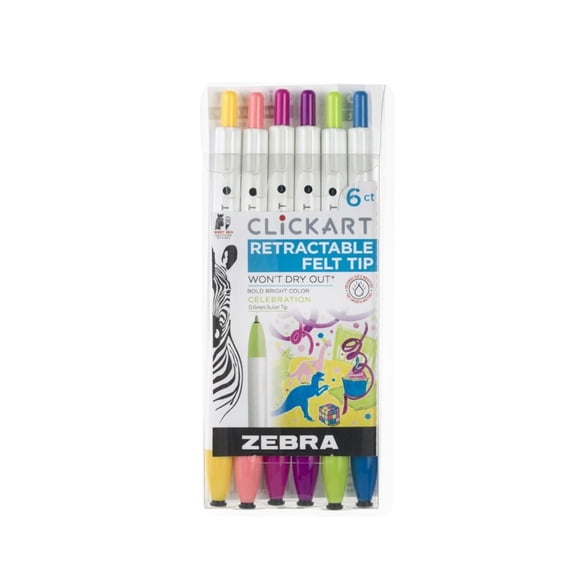 Zebra Pen CLiCKART Retractable Felt Tip Marker