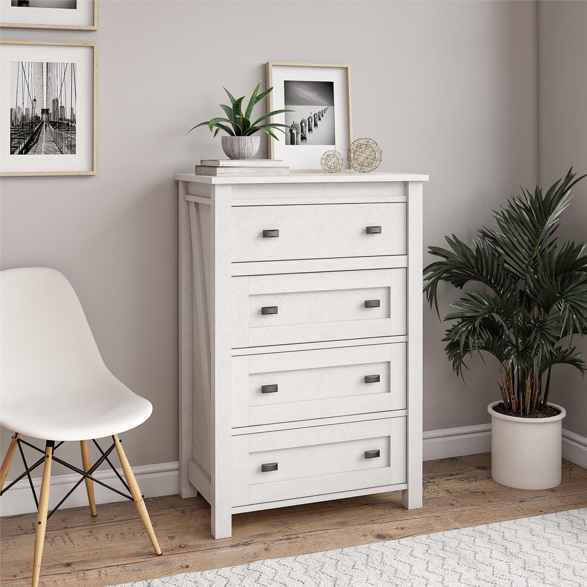 Ameriwood Home Farmington 4 Drawer Dresser, Ivory Oak