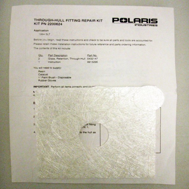 Polaris New OEM PWC Fiberglass ThruHull Fitting Repair Kit Watercraft