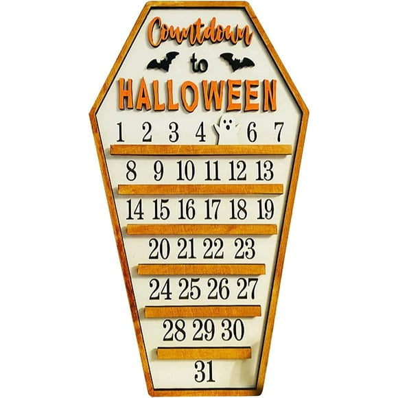 Agiferg Halloween Coffin Calendar With Moveable Halloween Decoration Countdown To Halloween Vintage Christmas Decorations Ornaments