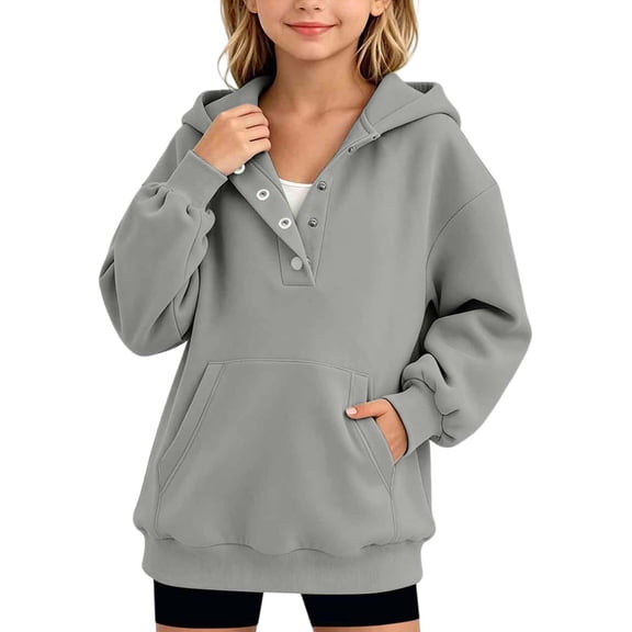Mifsaly Girls Pullover Hoodie Kids Long Sleeve Hooded Sweatshirt Comfortable Back to School Fall Winter Outerwear with Pocket
