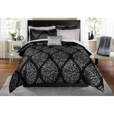 Mainstays Leaf Damask Bed in a Bag Coordinating Bedding Set - Twin/Twin