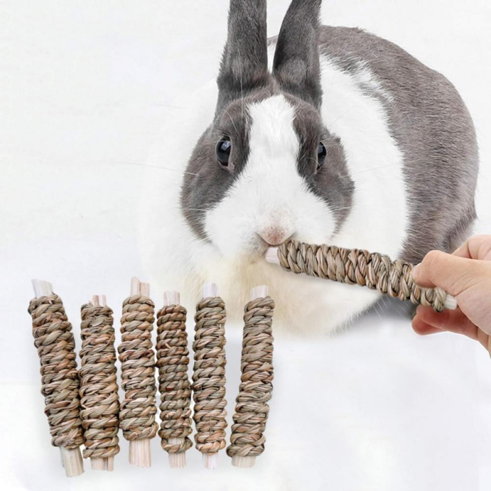 Chinchillas Natural Timothy Grass Molar Stick for Hamster，Gerbils Small+Large and Other Small Animals Treats Rabbit Guinea Pig Chew Toys