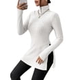 thumbnail image 1 of Camiseta SOLY HUX para mujer de manga larga con cuello de tortuga blanca M, 1 of 6