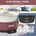 thumbnail image 2 of MAGNIFIQUE Small 5 Quart Round Casserole Programmable Slow Cooker with Glazed Ceramic Liner, Food Warmer Perfect Kitchen Small Appliance for Family Dinners, Red, 2 of 14