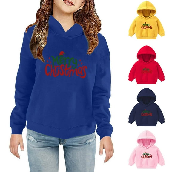 Baby Boys Girls Cute Christmas Sweatshirt Hoodies Solid Long Sleeve T-Shirt Pullovers Children's Cotton Thin Fall & Winter Tops 2-6 Years Blouses Navy qILAKOG Size 2 Years