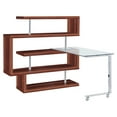 thumbnail image 4 of ACME Buck II Writing Desk with Shelf in Clear and Walnut High Gloss, 4 of 9