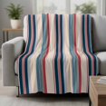 thumbnail image 2 of Blue Red Striped Blanket Soft Cozy Warm Throw Blanket for Couch, Plush Fuzzy Flannel Fleece Blankets for Sofa, Modern Stripes Art Farmhouse Bed Blankets Lightweight Gifts for Women, 50"x80", 2 of 9