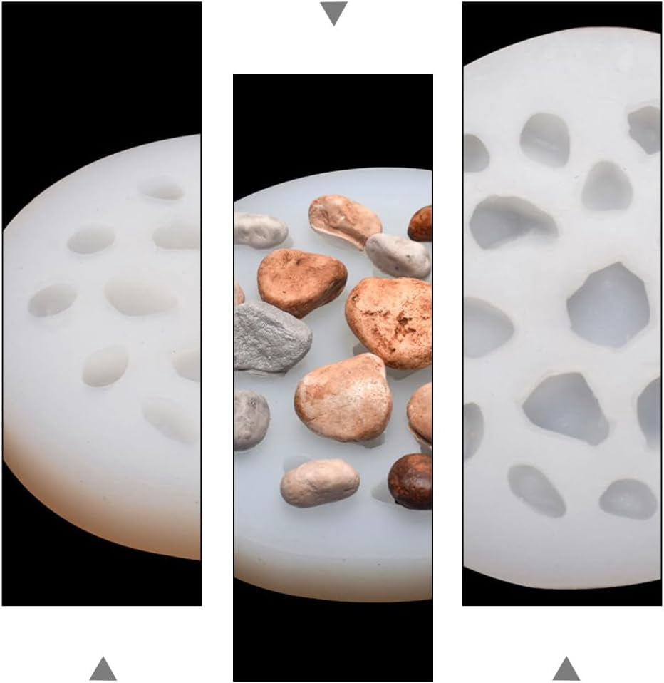 ABCISI 2pcs Irregular Pebbles Resin Molds, Silicone Stone Rock Mold, 20 Cavity River Pebble Shaping Molds, Stone Shaper Form Mold for Stones Making Decor DIY Crafting