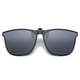 thumbnail image 5 of Gafas de sol grises con clip polarizadas para adultos con cara grande y redonda negra con montura negra de verano, 5 of 6