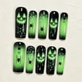thumbnail image 4 of Halloween Coffin Resin Press On Nails Full Cover Fake False Stick On Nails, Reusable Artificial Nail Tips Luminous Pumpkin Spider Web Gradient Spooky Design for Halloween Party DIY Manicure 24 Pcs, 4 of 7