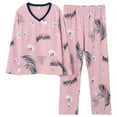 thumbnail image 1 of REDHOTYPE Mode Fantaisie Floral Pyjama Femmes Printemps Automne Maman Manches Longues Coton Col Rond Femmes Automne Grande Taille Homewear Costume, 1 of 2