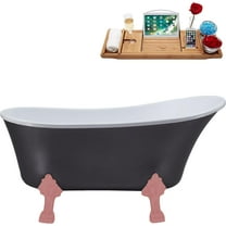 55" Streamline N359PNK-IN-PNK Clawfoot Tub and Tray With Internal Drain