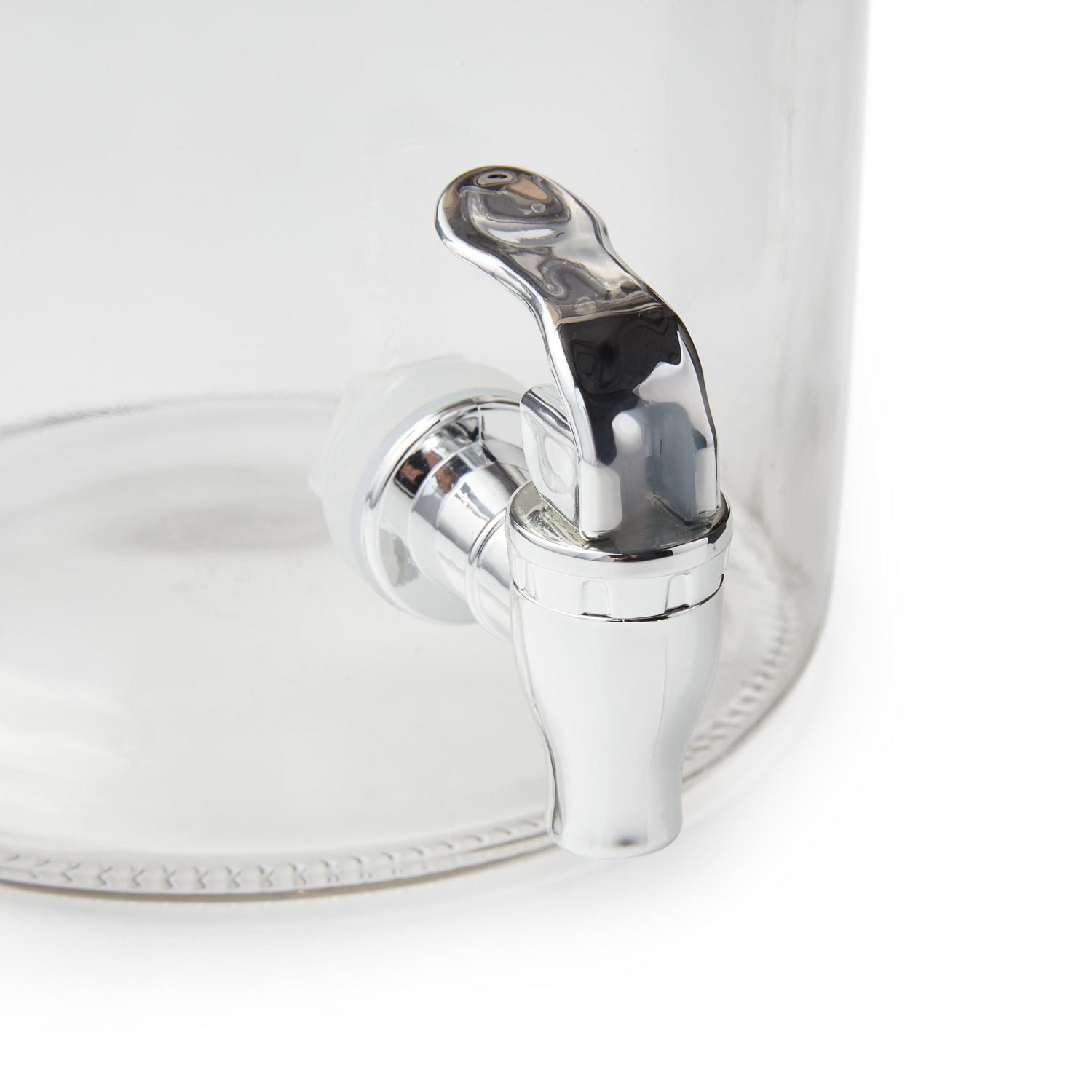 Home Trends Clear 1.5 Gallon Glass Beverage Dispenser with Wood Lid, Glass beverage dispenser