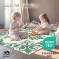 thumbnail image 4 of ODIKA 5'x7' Machine Washable Non-Slip Area Rug, Vintage Damask Scrollwork with Ornate Baroque Details High Traffic Rug with Pad, Green, 525835, 4 of 8