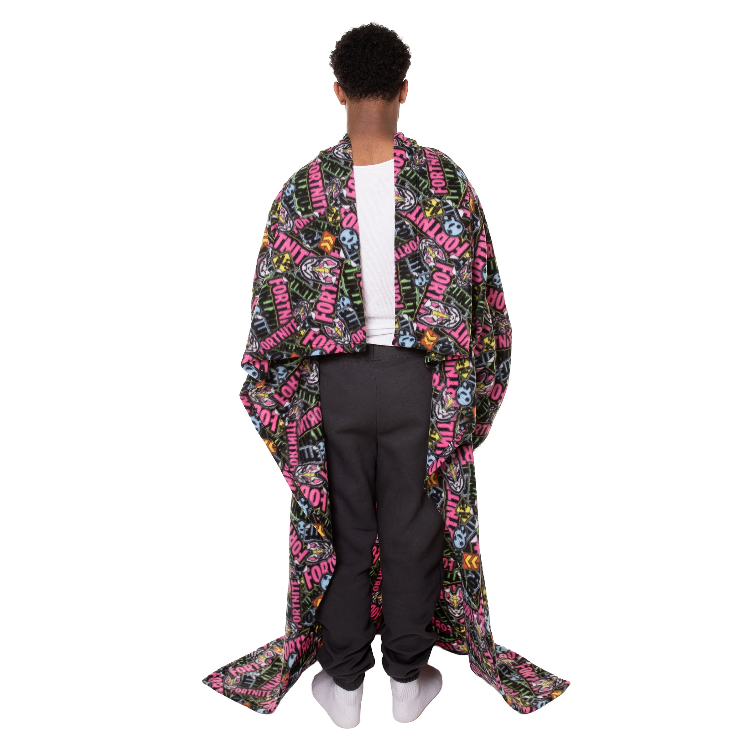 Snuggie Fortnite Graffiti Original Wearable Blanket with Sleeves, Super Soft Fleece