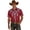 A1#-Red, variant on Qicasul Mens Western Cowboy Print Short Sleeve Shirt Casual Party Button Down Top,Red,SIZE:S
