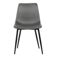 thumbnail image 2 of Silla Benzara, asiento tipo cubo de piel sintética, patas de metal, negro y gris, 2 of 5