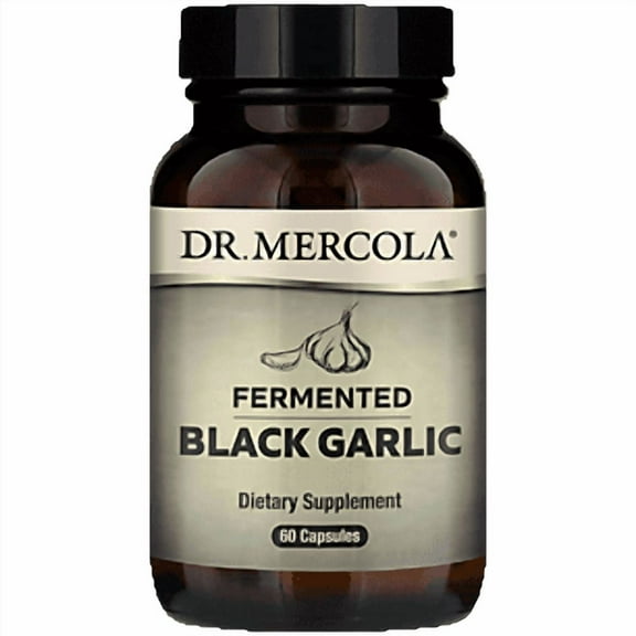 Dr. Mercola Fermented Black Garlic, 30 Servings (60 Capsules), Dietary Supplement, Supports Immune and Blood Pressure Health, Non GMO