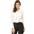 thumbnail image 1 of Blusa de estrellas con lunares brillantes dorados de manga larga metálica vintage para mujer blanco L, 1 of 6
