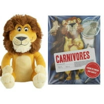 Plush Lion Toy Stuffed Animal and Carnivores Book Bedtime Story Book for Kids Bundle