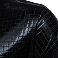 thumbnail image 5 of Men's Sequin Dress Shirt with Lapel Long Sleeve Button Down Bright Face T Shirt Black S, 5 of 6
