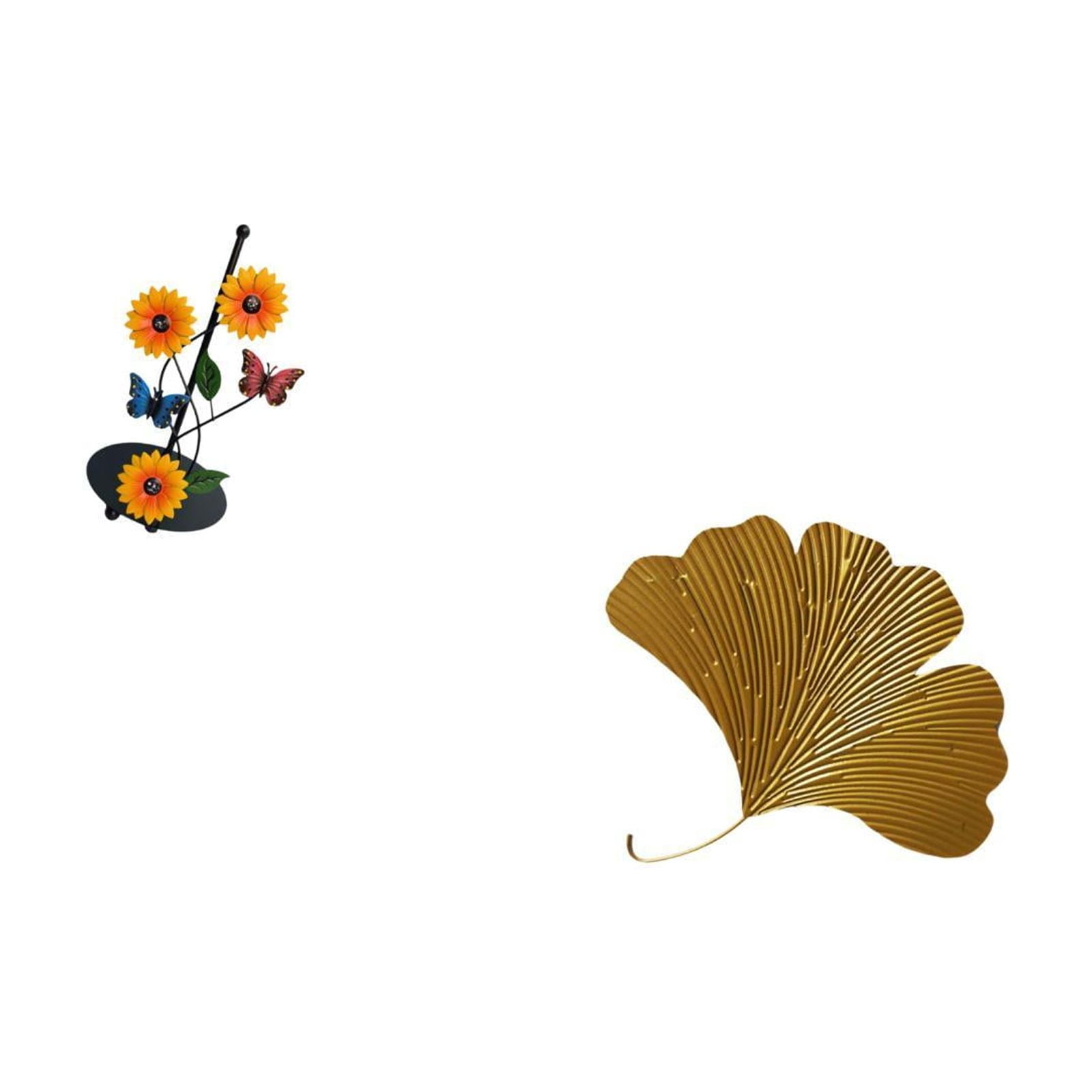 Fiocias Elegant Ginkgo Paper Towel Holder Vertical Tissue Rack with Wrought Iron Leaves Wall Decor for Home Living Room Office Dining Room Restauran