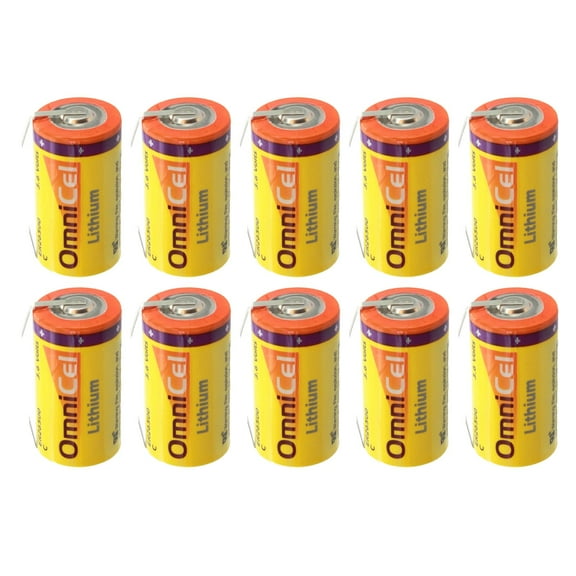 10x OmniCel ER26500 3.6V 8.5Ah Sz C Lithium Battery Tabs Tracking Backup AMR