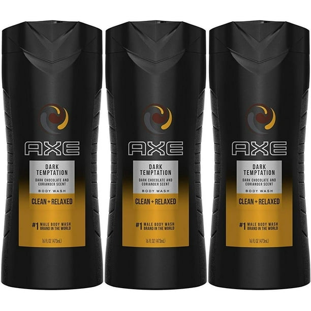 Axe Body Wash for Men, Dark Temptation, 16 oz. (Set of 3)