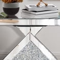 thumbnail image 4 of Crushed Diamond Mirrored End Table, Silver Side Accent Table, Small Mirrored Coffee Table for Living Room, Bedroom, 16"x16"x24", 4 of 7