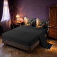 thumbnail image 3 of Manfei Jungle T-Rex Wildlife 7 Pieces Full Size Bedding Sets,Retro Dino Animals Full Size Bed in a Bag,Orange Black,Black Reversible, 3 of 6