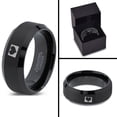 thumbnail image 4 of Tungsten Colorado The Centennial State Heart Band Ring 8mm Men Women Comfort Fit Black Beveled Edge Brushed Polished, 4 of 4
