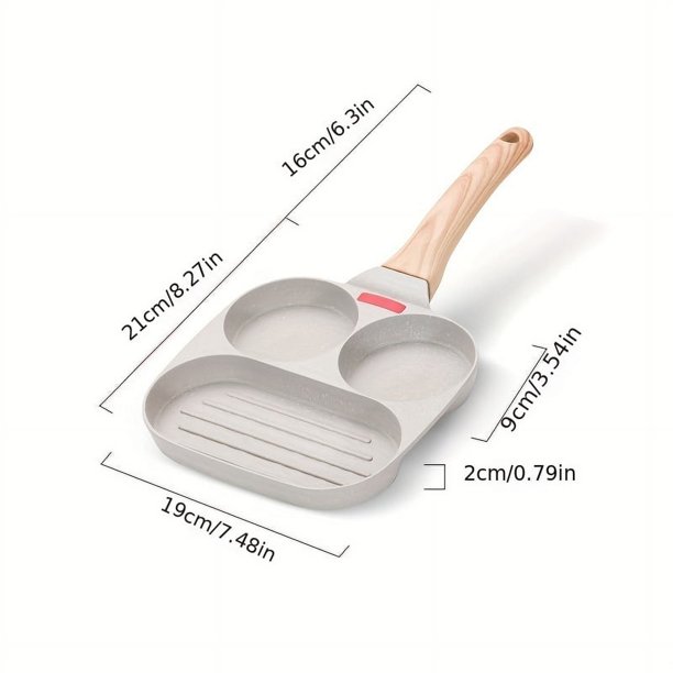 1 Pc Household Four-hole Frying Pan Kitchen Pan Non-stick Pan Breakfast Egg Hamburger Small Frying Pan Steak Pot