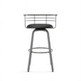 thumbnail image 4 of Pemberly Row 26.25" Faux Leather Swivel Counter Stool in Black/Glossy Gray, 4 of 9