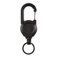 thumbnail image 1 of Llavero retráctil, soporte para insignia de mosquetón multiherramienta, retracción, carrete de insignia resistente, llavero retráctil con cable de acero y llavero, negro, 1 of 5