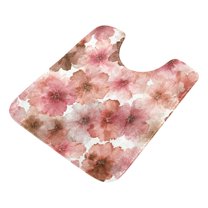 U-Shaped Toilet Mat Plush Bathroom Rug Mat Non Slip Bathroom Mats Tie-dye Flowers Pattern
