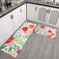 thumbnail image 2 of Pioneer Flower Floral Print Pattern Kitchen Rugs Sets Of 2,Anti Fatigue Kitchen Mat Rugs Non Slip Washable,Decorative Kitchen Floor Mats for Kitchen,Sink,Laundry,17"x30"+17"x47", 2 of 7