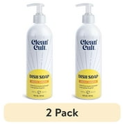 (2 pack) Cleancult Dish Soap, Refillable Aluminum Bottle, Lemon Verbena, 16 fluid oz