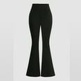 thumbnail image 2 of Karoyedx Girls School Uniform Girls Stretch Bell Bottoms Flare Pants Little | Big Kid Ruffle Bootcut Leggings Black Size,11 Years, 2 of 3