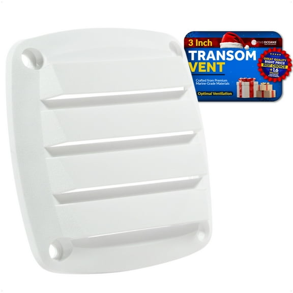Five Oceans 4-Slotted Louvered Flush Hose Ventilators, 3-Inch Ventilation Area Diameter, White ABS Plastic- FO4750