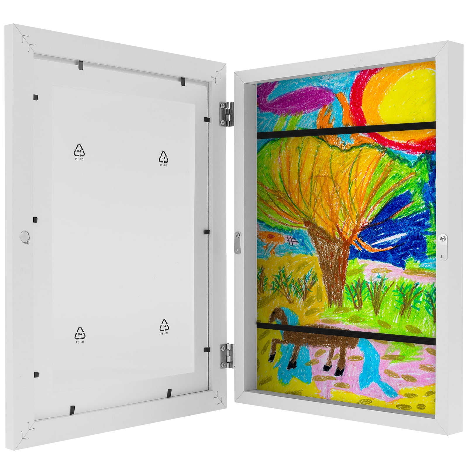 Tzgsonp A4 Front Opening Photo Frames , Wooden Artwork Display Frame