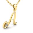 thumbnail image 2 of SuperJeweler A Initial Necklace in 14 Karat Yellow Gold, Diamond Accent and Swirly, With Free 18 inch Cable Chain, for Women, 2 of 6