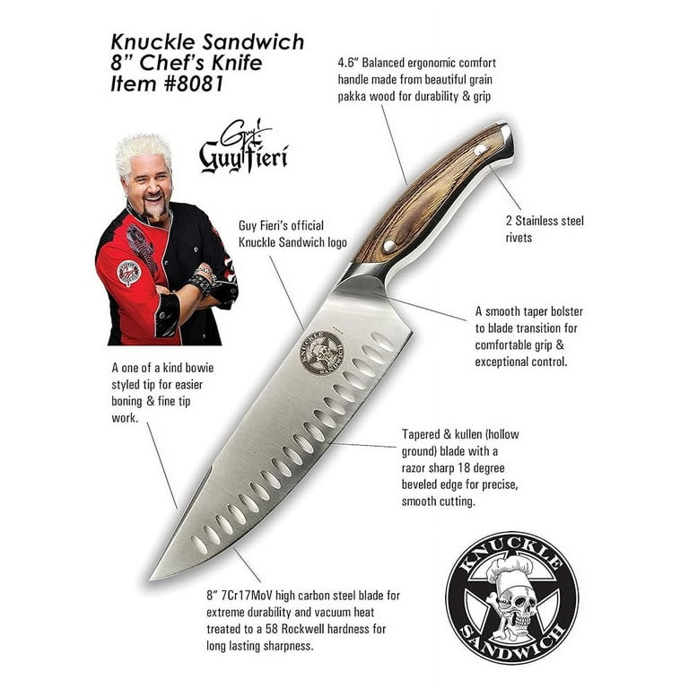 Guy Fieri Knuckle Sandwich 8-Inch Chef's Knife 8081 Premium