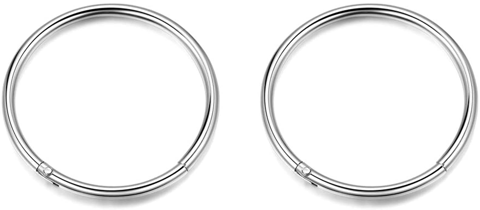 Anneaux De Nez Septum – Lot De 6 En Acier Inoxydable Noir – Tailles 6mm, 8mm, 10mm – 16 G (1,2mm) – Design Clicker Sans Couture – Pour Piercing Nez, Lèvre, Oreille - 9
