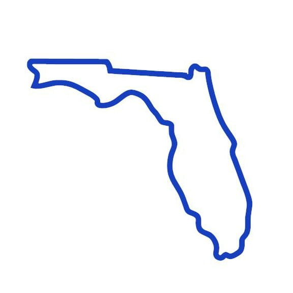 State Map Outline Florida Vinyl Decal Sticker UV & Waterproof Bumper Window Laptop Automotive Water Bottle Gift accessories – BLUE 4.5"