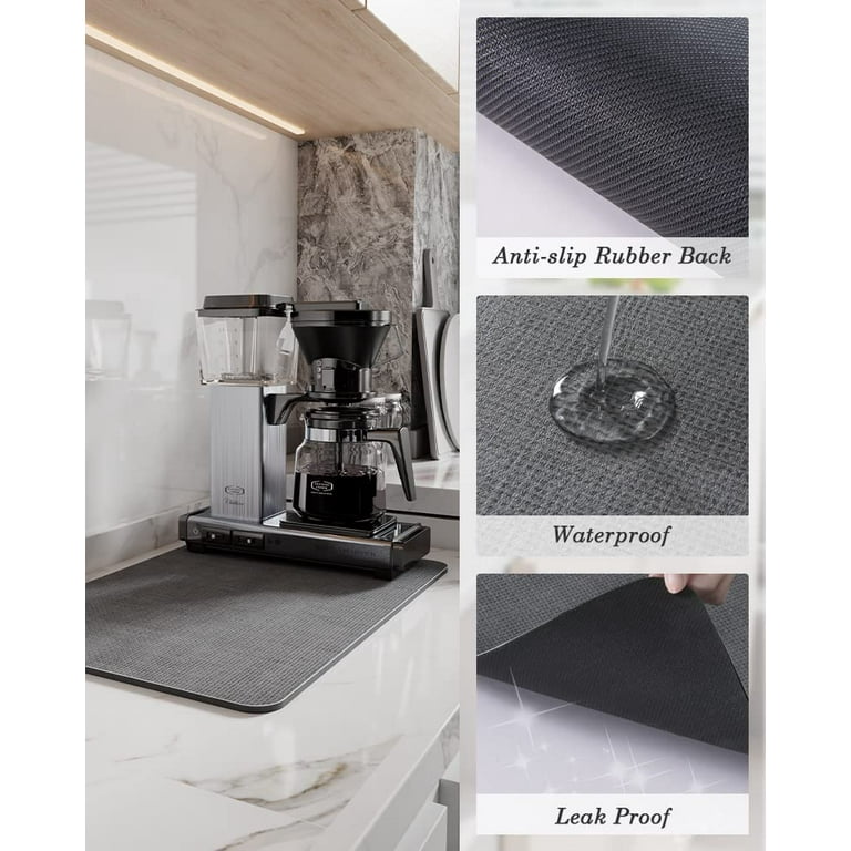 SIXHOME Coffee Mat Hide Stain Absorbent Rubber Backed Quick Drying