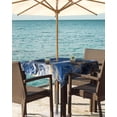 thumbnail image 3 of Hokiten Outdoor Tablecloths with Umbrella Hole & Zipper, Blue Marble 54x54 Inch Square Tablecloths, Modern Minimalist Abstract Fluid Art Waterproof Table Cloth, Patio/Pool/Picnic Table Covers, 3 of 7