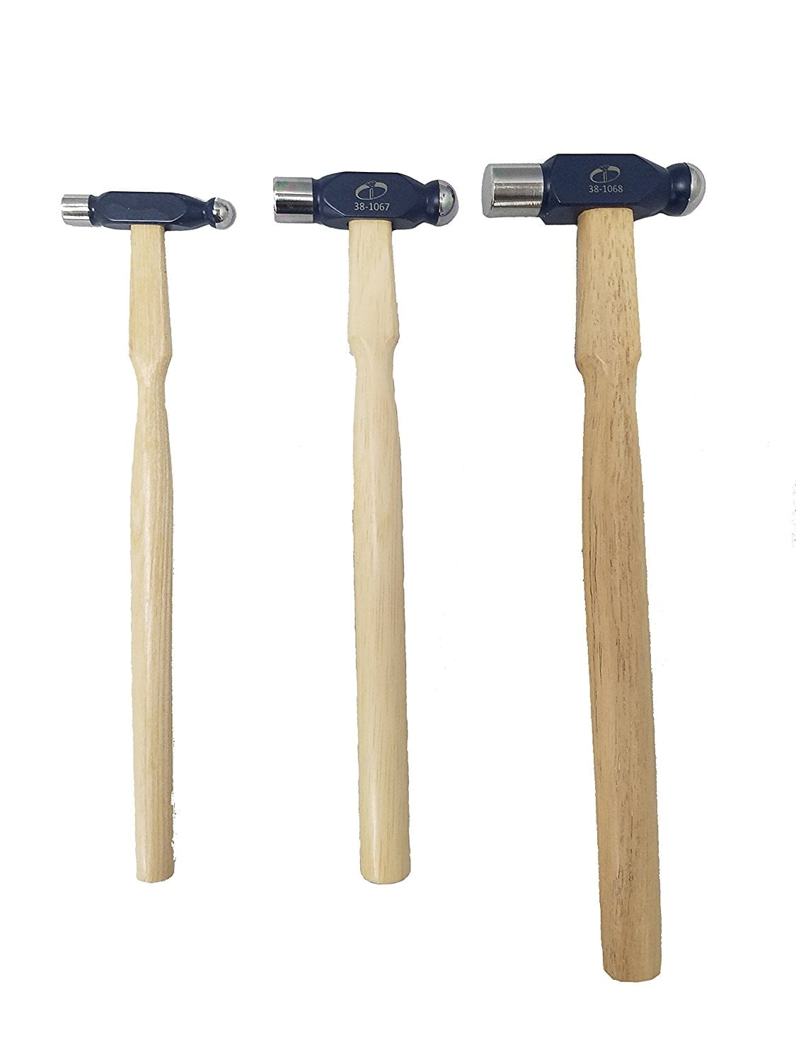 3 piece Ball Peen Hammer Set, 1 Ball Pein Hammer 1/4" x 1 3/4" 1 oz. By Paaz Jewelry Supply
