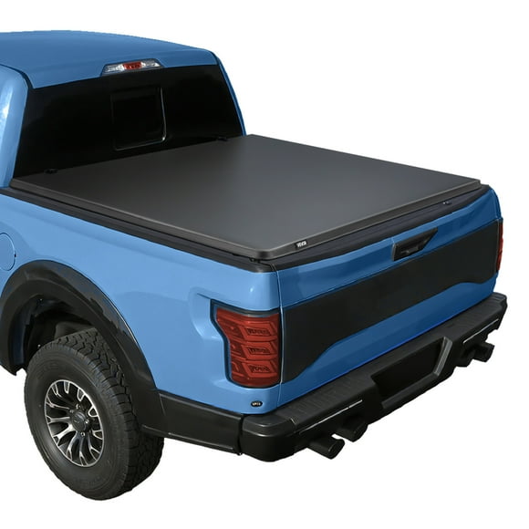 VEVOR Soft Roll-Up Truck Bed Tonneau Cover, Compatible with 2015-2025 Ford F-150, Fits 5.6 ft (5 ft 7 in/67 in) Bed, Triple-Layer Heavy-Duty PVC Tonneau